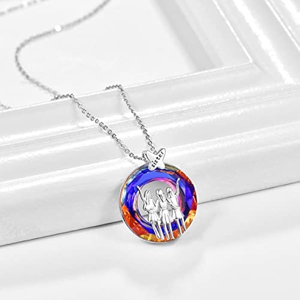 APLOMB Collar de plata de ley 925 con colgante de cristal de mariposa para hermanas, amigas, regalos para mujeres y niñas